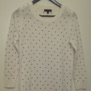 J CREW 3/4 Sleeve Embroidered Polka Dot Sweater XS
